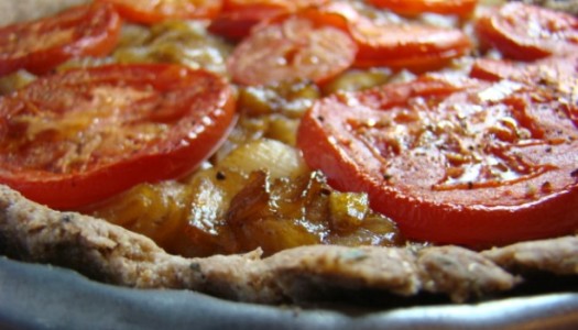 Caramelized Onion Tart with tomatoes