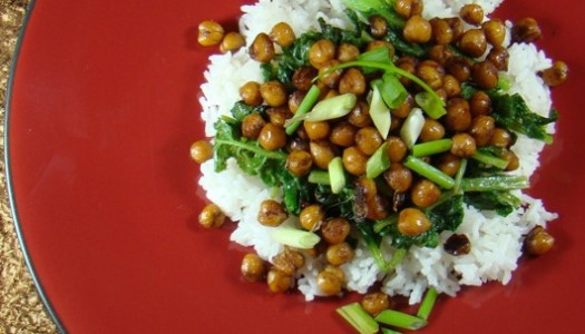 Radish Greens & Balsamic Glazed Chickpeas