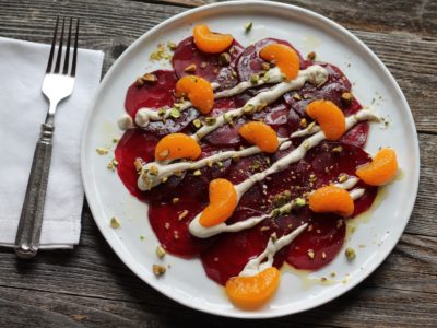 vegan beet carpaccio